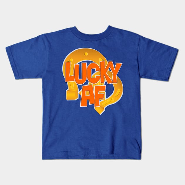 Lucky AF Kids T-Shirt by trubble